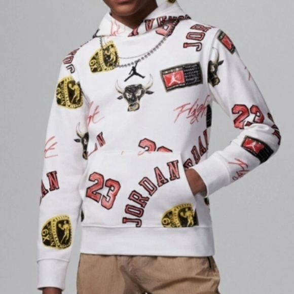 Jordan Other - Jordan White Hoodie with Red Accents